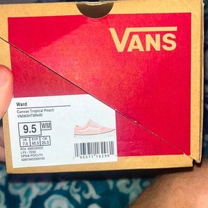 Canvas tropical peach vans size 9.5 woman’s 8 mens brand new with box